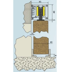 Ensemble SAF SLIM Pour Porte Coulissante De 83 Cm Capacité 80 Kg Noir 7 Ensemble SAF SLIM Pour Porte Coulissante De 83 Cm Capacité 80 Kg Noir -Pas Cher Corner Métal Soldes Magasin saf 4