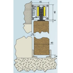 Ensemble SAF SLIM Porte Coulissante Jusqu'à 103 Cm Mantion SAF-S82D/200 -Pas Cher Corner Métal Soldes Magasin saf3