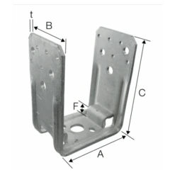 Embase De Poteau En U EMBU 141 X 106 X 70 Mm Simpson-Strong-Tie PU140-B -Pas Cher Corner Métal Soldes Magasin sans titre 29