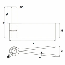 Gond à Sceller Torbel 2 Lames Inox Laiton Gond De 14 Mm Longueur 110 Mm