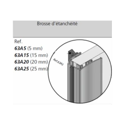 Brosse D'étanchéité Longueur 12 M Hauteur 20 Mm Mantion 63A20/1200 -Pas Cher Corner Métal Soldes Magasin schema 4
