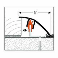 Seuil De Porte Dénivelé Romus FCS-718 Aluminium Titane 0.90 Mètres -Pas Cher Corner Métal Soldes Magasin seuil4