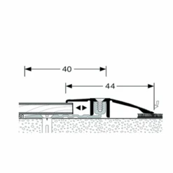 Seuil De Porte Percé PPS Romus Alu Gris Pour Dénivelé 7 à 15 Mm 1250 -Pas Cher Corner Métal Soldes Magasin shema seuil